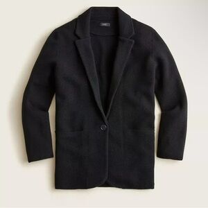 J. Crew Cecile Relaxed Sweater Blazer Women’s in Black Cotton Double Knit Medium